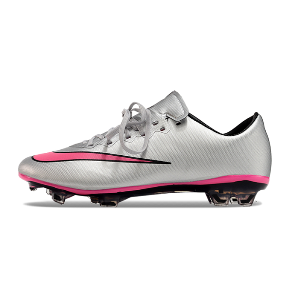 Botas de fútbol Nike Air Zoom Mercurial Vapor 10 Elite FG para terreno firme, color gris y rosa
