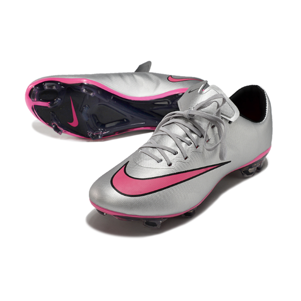 Botas de fútbol Nike Air Zoom Mercurial Vapor 10 Elite FG para terreno firme, color gris y rosa