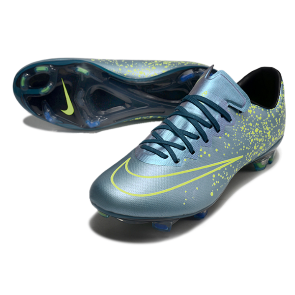 Botas de fútbol Nike Air Zoom Mercurial Vapor 10 Elite FG para terreno firme, color plata y verde