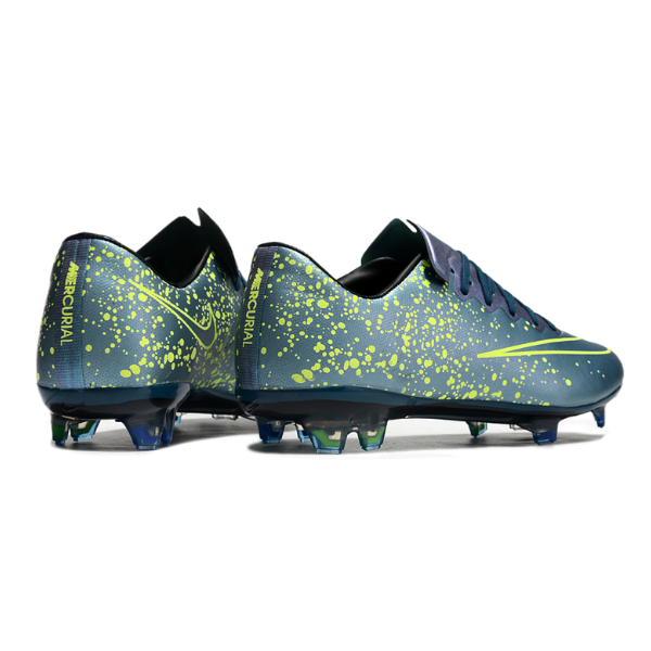 Botas de fútbol Nike Air Zoom Mercurial Vapor 10 Elite FG para terreno firme, color plata y verde
