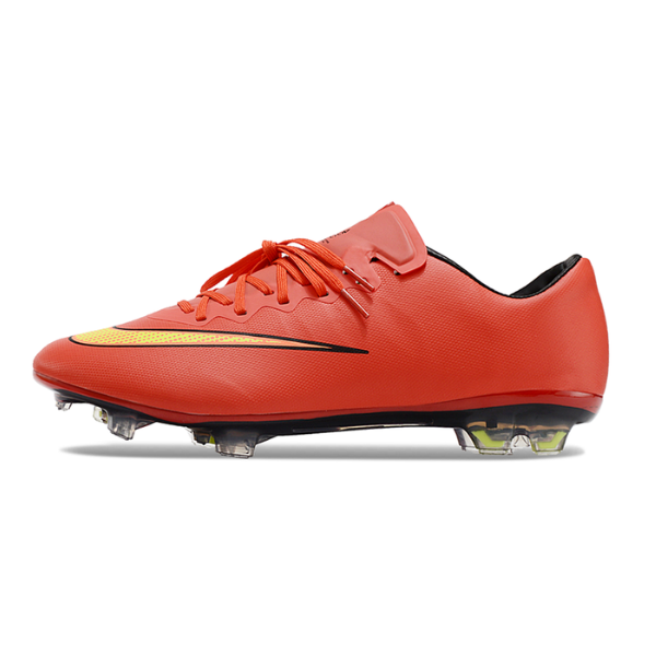 Botas de fútbol Nike Air Zoom Mercurial Vapor 10 Elite FG para terreno firme, color rojo y amarillo