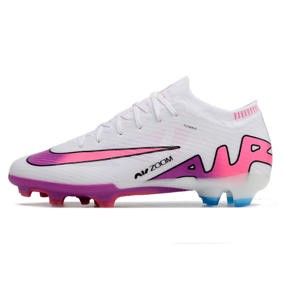 Nike Zoom Mercurial Vapor 15 Elite White Pink and Blue Firm Ground FG Football Boot