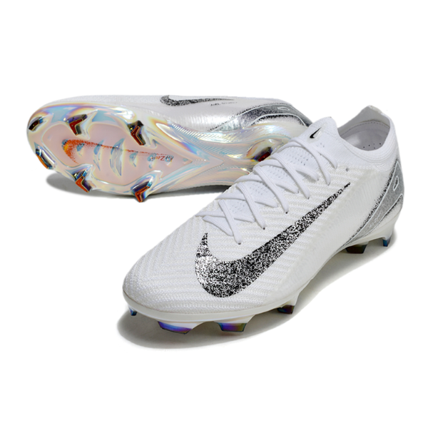 Nike Air Zoom Mercurial Vapor 16 Elite White and Gray Firm Ground FG Football Boot