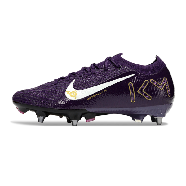 Botas de fútbol Nike Air Zoom Mercurial Vapor 16 Elite Mbappé moradas con tacos mixtos SG