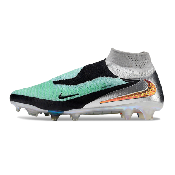 Botas de fútbol Nike Phantom 6 Elite Firm Ground FG verde claro y plateado