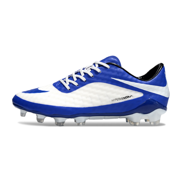 Botas de fútbol Nike Phantom Hypervenom Elite FG para terreno firme, color azul y blanco