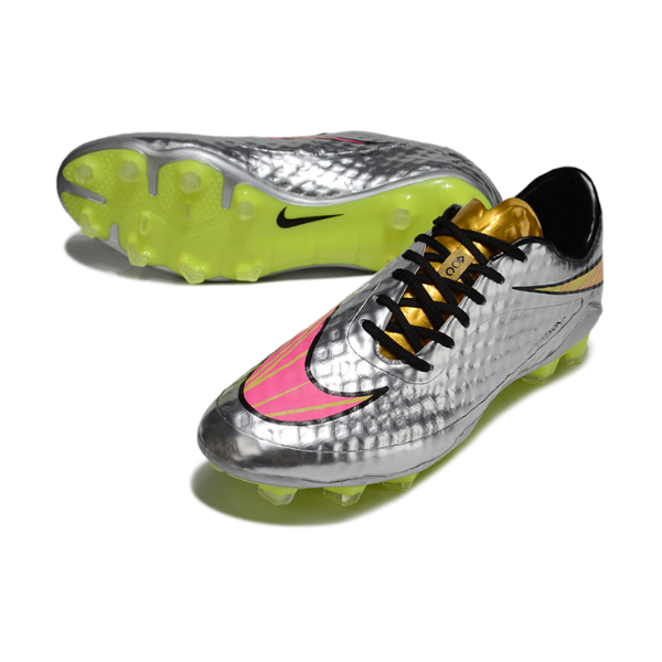 Nike Phantom Hypervenom Elite Gray Gold and Pink Firm Ground FG Football Boot