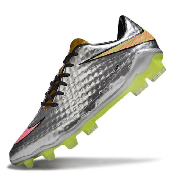 Nike Phantom Hypervenom Elite Gray Gold and Pink Firm Ground FG Football Boot