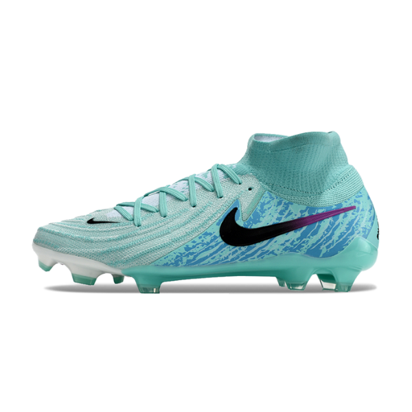 Botas de fútbol Nike Phantom Luna 2 Elite FG para terreno firme, color azul claro y negro