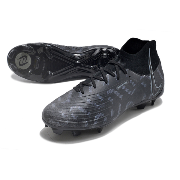 Botas de fútbol Nike Phantom Luna FG para terreno firme, color negro y gris
