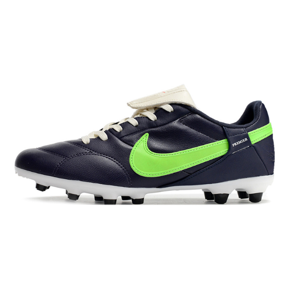 Botas de fútbol Nike Premier 3 FG para terreno firme, color azul, blanco y verde