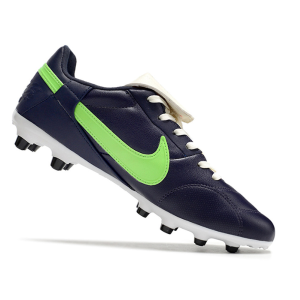 Botas de fútbol Nike Premier 3 FG para terreno firme, color azul, blanco y verde