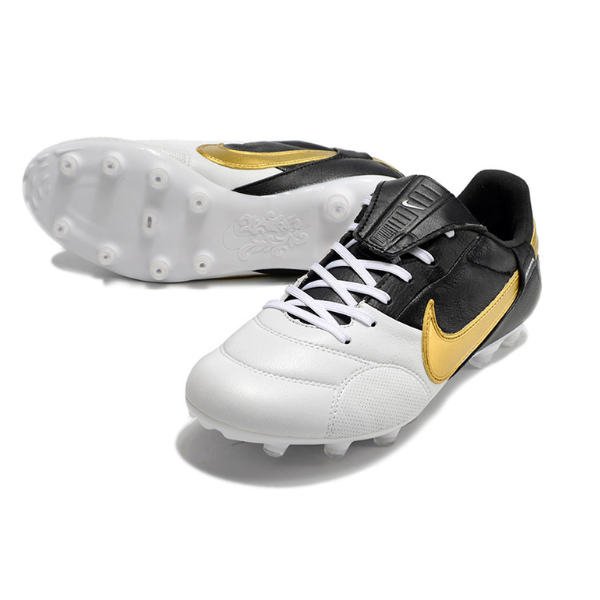 Nike Premier 3 White Black and Gold Firm Ground FG Football Boot