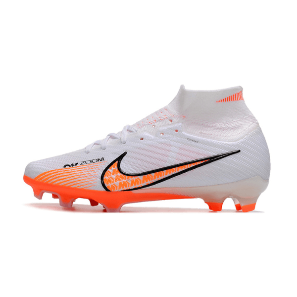 Nike Zoom Mercurial Superfly 9 Elite White and Orange Firm Ground FG Football Boot