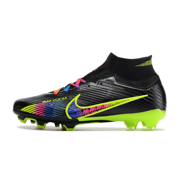 Nike Zoom Mercurial Superfly 9 Elite Black and Multicolor Firm Ground FG Football Boot