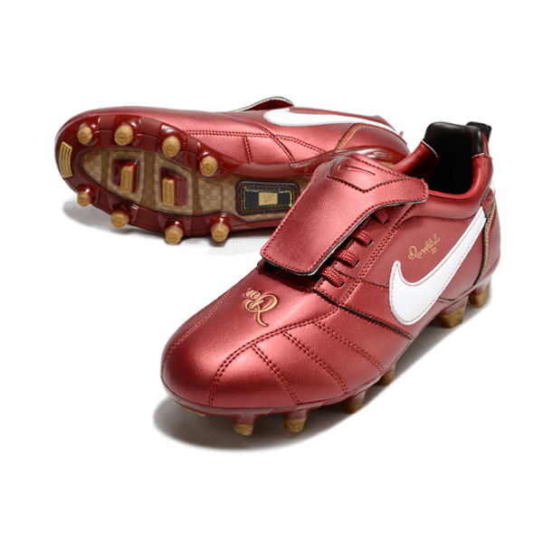 Nike Tiempo R10 Tongue Legend Elite Red and White Firm Ground FG Football Boot