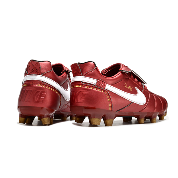 Nike Tiempo R10 Tongue Legend Elite Red and White Firm Ground FG Football Boot