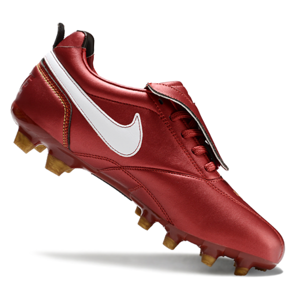 Nike Tiempo R10 Tongue Legend Elite Red and White Firm Ground FG Football Boot