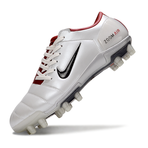 Botas de fútbol Nike Total 90 III FG para terreno firme, color blanco y rojo