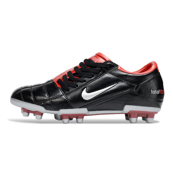 Botas de fútbol Nike Total 90 III FG para terreno firme, color rojo y negro