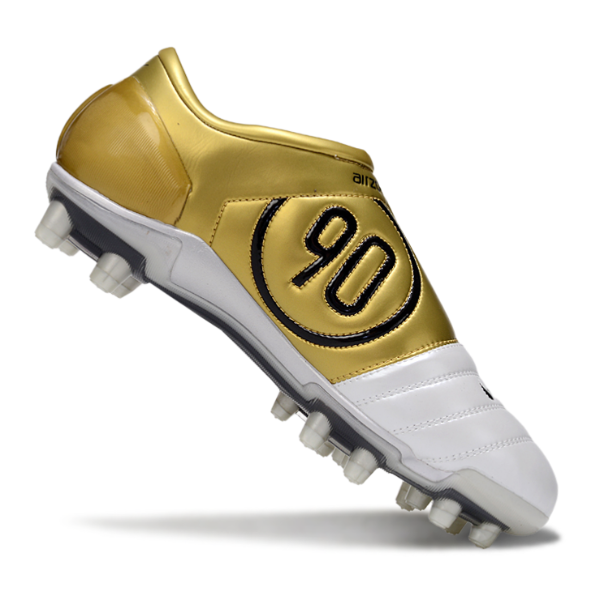 Botas de fútbol Nike Total 90 III FG para terreno firme, color blanco y dorado