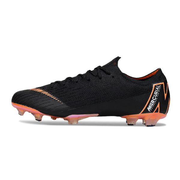 Botas de fútbol Nike Air Zoom Mercurial Vapor 12 Elite FG para terreno firme, color negro y naranja