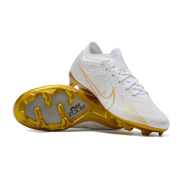Nike Zoom Mercurial Vapor 15 Elite White and Gold Firm Ground FG Football Boot