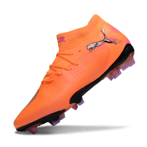 Botas de fútbol Puma Future 8 Firm Ground FG naranja y rosa
