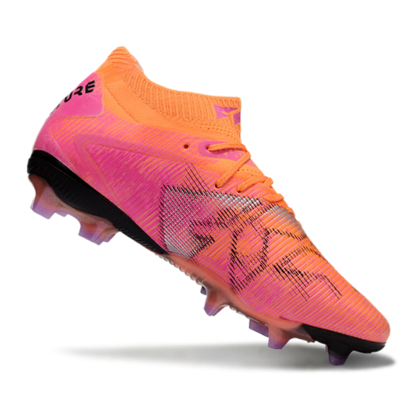 Botas de fútbol Puma Future 8 Firm Ground FG naranja y rosa