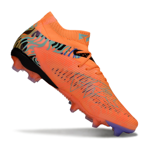 Botas de fútbol Puma Future 8 Creativity Pack FG para terreno firme, color negro y amarillo