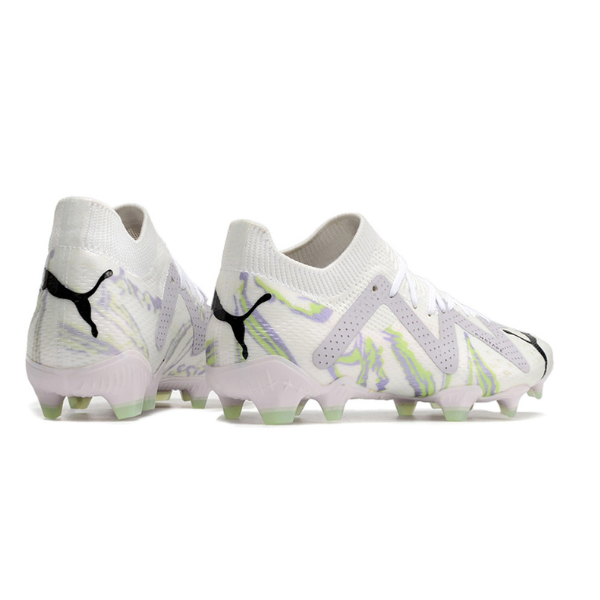 Botas de fútbol Puma Future Ultimate Brilliance Pack FG para terreno firme, color blanco y negro