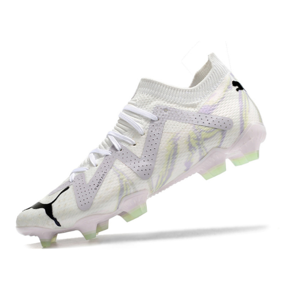 Botas de fútbol Puma Future Ultimate Brilliance Pack FG para terreno firme, color blanco y negro