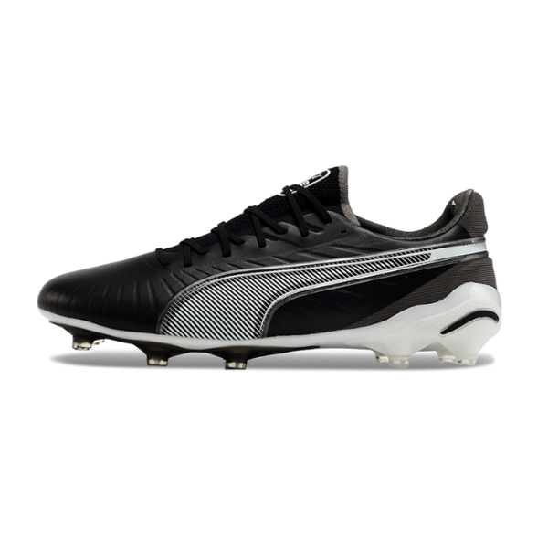 Botas de fútbol Puma King Ultimate Eclipse Pack FG para terreno firme, color negro y gris