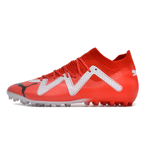 Botas de fútbol Puma Future Ultimate MG multisuperficie en rojo y blanco