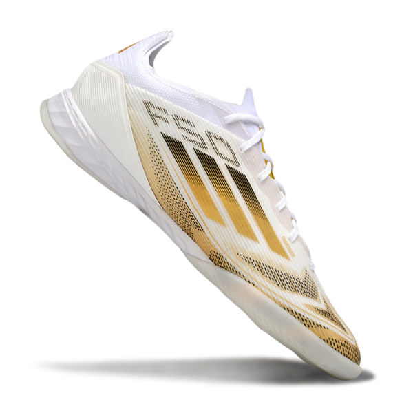 Adidas F50 Elite White and Gold Indoor IC Football Boot