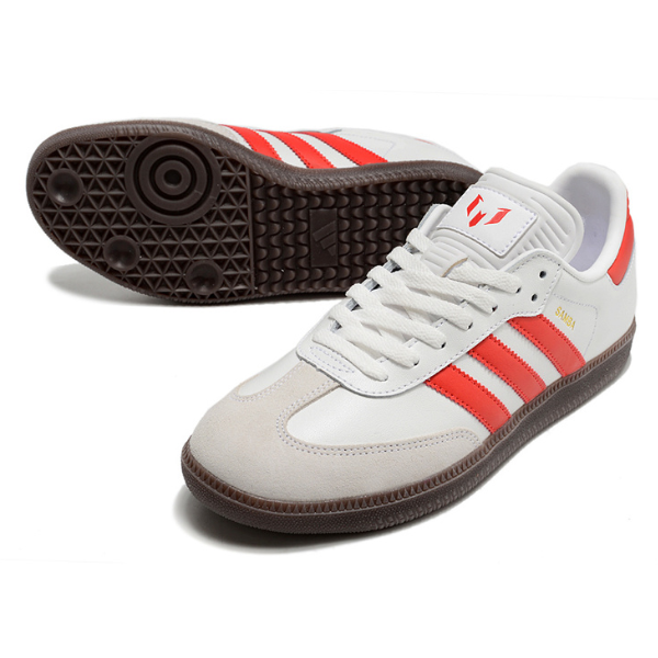 Botas de fútbol sala Adidas Samba Classic Messi TF blancas y rojas