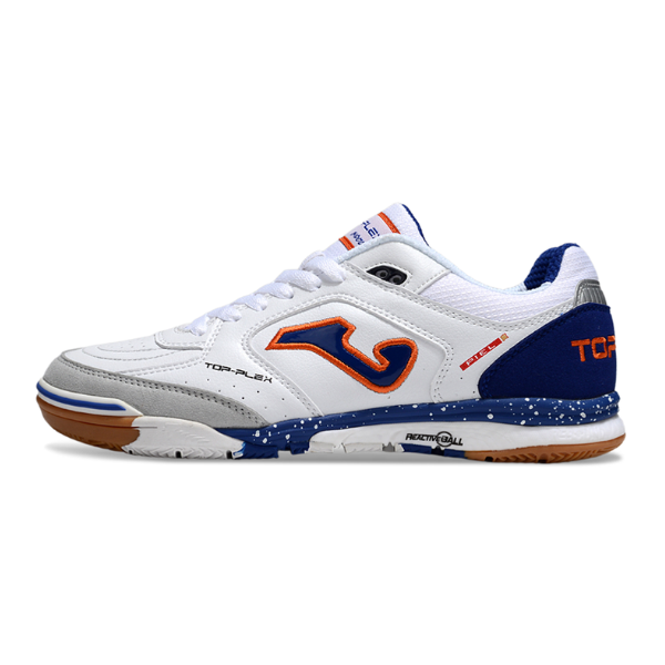 Joma Top Flex Rebound White and Blue Indoor IC Football Boot