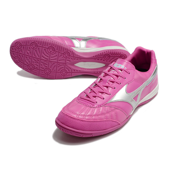 Botas de fútbol sala Mizuno Morelia Sala Japan IC rosa y plata
