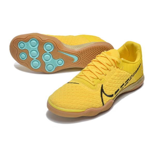 Botas de fútbol sala Nike Reactgato sin cordones, amarillas y negras, para interior IC