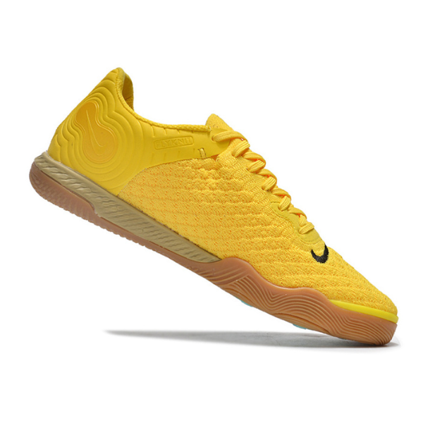 Botas de fútbol sala Nike Reactgato sin cordones, amarillas y negras, para interior IC