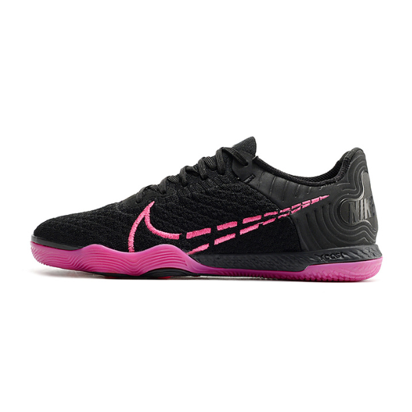Nike Reactgato Laceless Black and Pink Indoor IC Football Boot