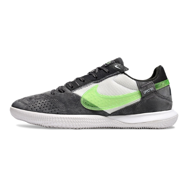 Nike Streetgato Laceless Gray White and Green Indoor IC Football Boot