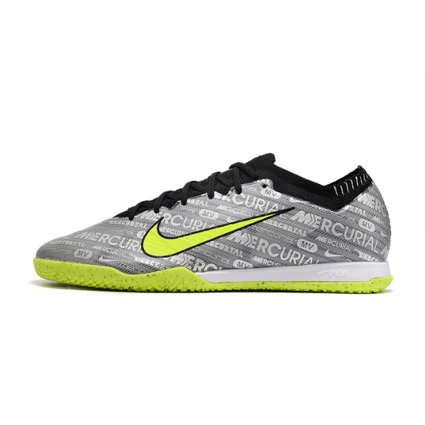 Nike Mercurial Vapor 15 Elite Gray and Green Indoor IC Football Boot