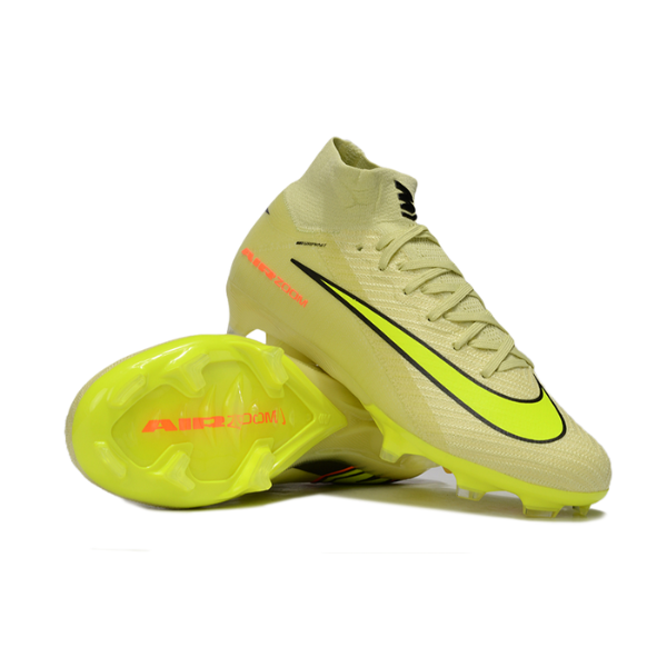 Botas de fútbol Nike Air Zoom Mercurial Superfly 10 Elite amarillas para terreno firme FG para niños