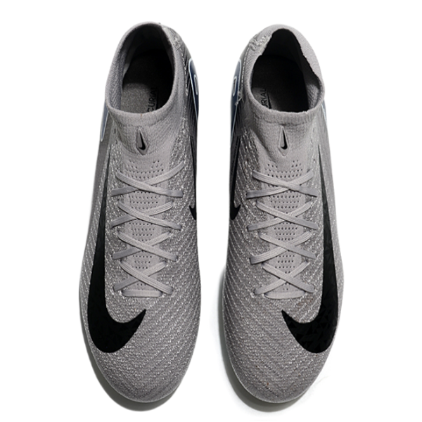 Botas de fútbol Nike Air Zoom Mercurial Superfly 10 Elite para niños, color gris y negro, para terreno firme FG