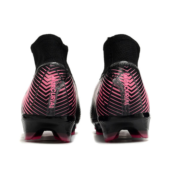 Botas de fútbol Nike Air Zoom Mercurial Superfly 10 Elite para terreno firme, color negro y rosa, para niños