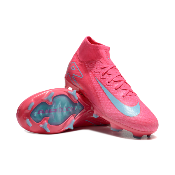 Nike Air Zoom Mercurial Superfly 10 Elite Pink and Light Blue Firm Ground FG Kids Football Boot