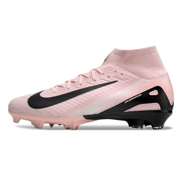 Botas de fútbol Nike Air Zoom Mercurial Superfly 10 Elite para niños, color rosa y negro, para terreno firme FG