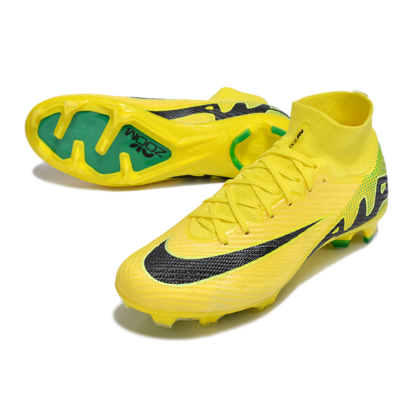 Botas de fútbol Nike Zoom Mercurial Superfly 9 Elite para niños, color amarillo, verde y negro, para terreno firme FG