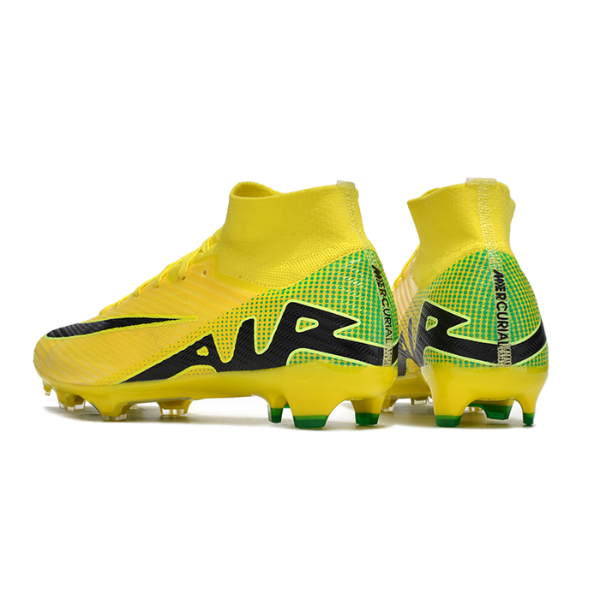 Botas de fútbol Nike Zoom Mercurial Superfly 9 Elite para niños, color amarillo, verde y negro, para terreno firme FG